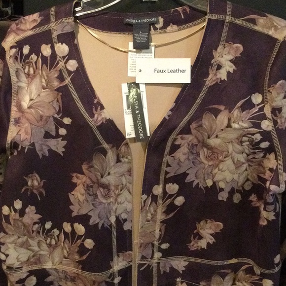 Chelsa & Theodore - Faux Leather Long Jacket - Picture 8 of 9